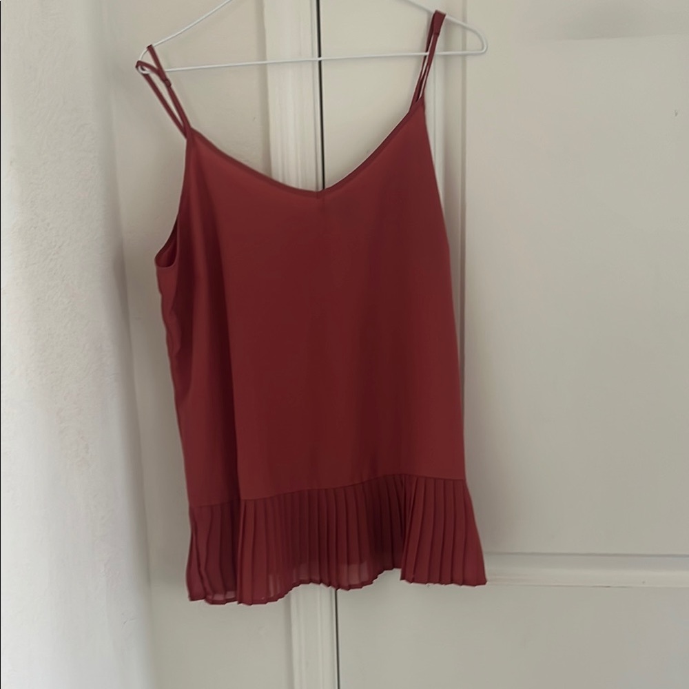 The Limited Red Pleated Camisole Top